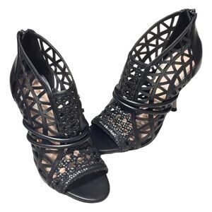 Zara NWOT WRAP AROUND CAGED HEELED SANDAL SIZE 6